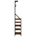 tøjstativ med skoopbevaring 70x34x184 cm røget egetræsfarve