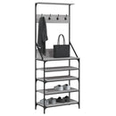 tøjstativ med skoopbevaring 70x34x184 cm grå sonoma-eg