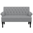 bænk med ryglæn 120x62x75,5 cm stof lysegrå