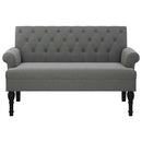 bænk med ryglæn mørkegrå 120x62x75,5 cm stof