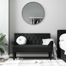 bænk med ryglæn sort 120x62x75,5 cm stof