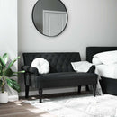 bænk med ryglæn sort 120x62x75,5 cm stof