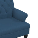 bænk med ryglæn 120x62x75,5 cm stof blå