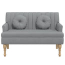 bænk med hynder 113x64,5x75,5 cm stof lysegrå