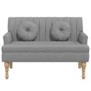 bænk med hynder 113x64,5x75,5 cm stof lysegrå