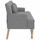 bænk med hynder 113x64,5x75,5 cm stof lysegrå