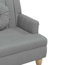 bænk med hynder 113x64,5x75,5 cm stof lysegrå