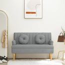 bænk med hynder 113x64,5x75,5 cm stof lysegrå