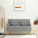 bænk med hynder 113x64,5x75,5 cm stof lysegrå