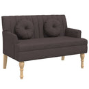 bænk med hynder 113x64,5x75,5 cm stof mørkebrun