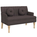 bænk med hynder 113x64,5x75,5 cm stof mørkebrun