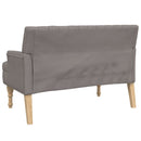 bænk med hynder 113x64,5x75,5 cm stof gråbrun