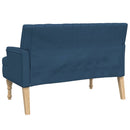 bænk med hynder 113x64,5x75,5 cm stof blå