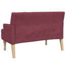 bænk med hynder 113x64,5x75,5 cm stof vinrød