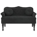 bænk med hynder sort 120,5x65x75 cm fløjl