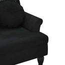 bænk med hynder sort 120,5x65x75 cm fløjl
