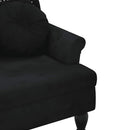 bænk med hynder sort 120,5x65x75 cm fløjl
