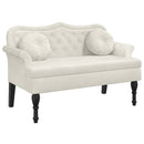 bænk med hynder 120,5x65x75 cm velour creme