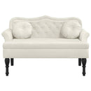 bænk med hynder 120,5x65x75 cm velour creme