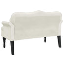 bænk med hynder 120,5x65x75 cm velour creme