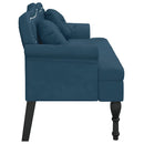 bænk med hynder 120,5x65x75 cm velour blå