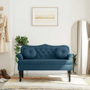 bænk med hynder 120,5x65x75 cm velour blå