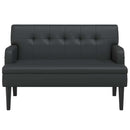 bænk med ryglæn sort 112x65,5x75 cm kunstlæder