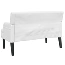 bænk med ryglæn 112x65,5x75 cm kunstlæder hvid