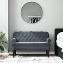 bænk med ryglæn 119,5x64,5x75 cm velour mørkegrå