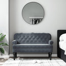bænk med ryglæn 119,5x64,5x75 cm velour mørkegrå