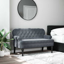 bænk med ryglæn 119,5x64,5x75 cm velour mørkegrå
