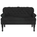 bænk med ryglæn sort 119,5x64,5x75 cm fløjl