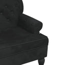 bænk med ryglæn sort 119,5x64,5x75 cm fløjl