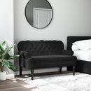 bænk med ryglæn sort 119,5x64,5x75 cm fløjl