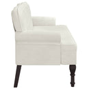 bænk med ryglæn 119,5x64,5x75 cm velour cremefarvet