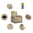 massagestol stof cremefarvet