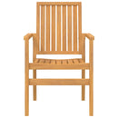 stabelbare havestole 4 stk. 56,5x57,5x91 cm massivt teaktræ