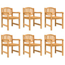 havestole 6 stk. 58x59x88 cm massivt teaktræ