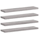 væghylder 4 stk. 40x10x1,5 cm konstrueret træ grå sonoma-eg