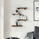 væghylder 4 stk. 40x20x1,5 cm konstrueret træ røget egetræ
