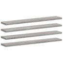 væghylder 4 stk. 60x10x1,5 cm konstrueret træ grå sonoma-eg