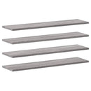 væghylder 4 stk. 80x20x1,5 cm konstrueret træ grå sonoma-eg
