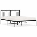 sengeramme med sengegavl 135x190 cm metal sort