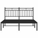 sengeramme med sengegavl 135x190 cm metal sort