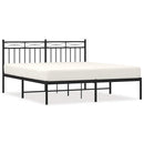 sengeramme med sengegavl 150x200 cm metal sort