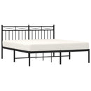 sengeramme med sengegavl 150x200 cm metal sort