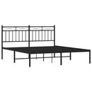 sengeramme med sengegavl 150x200 cm metal sort