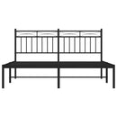 sengeramme med sengegavl 150x200 cm metal sort