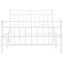 sengeramme med sengegavl og fodgærde 107x203 cm metal hvid