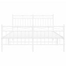 sengeramme med sengegavl og fodgærde 140x190 cm metal hvid